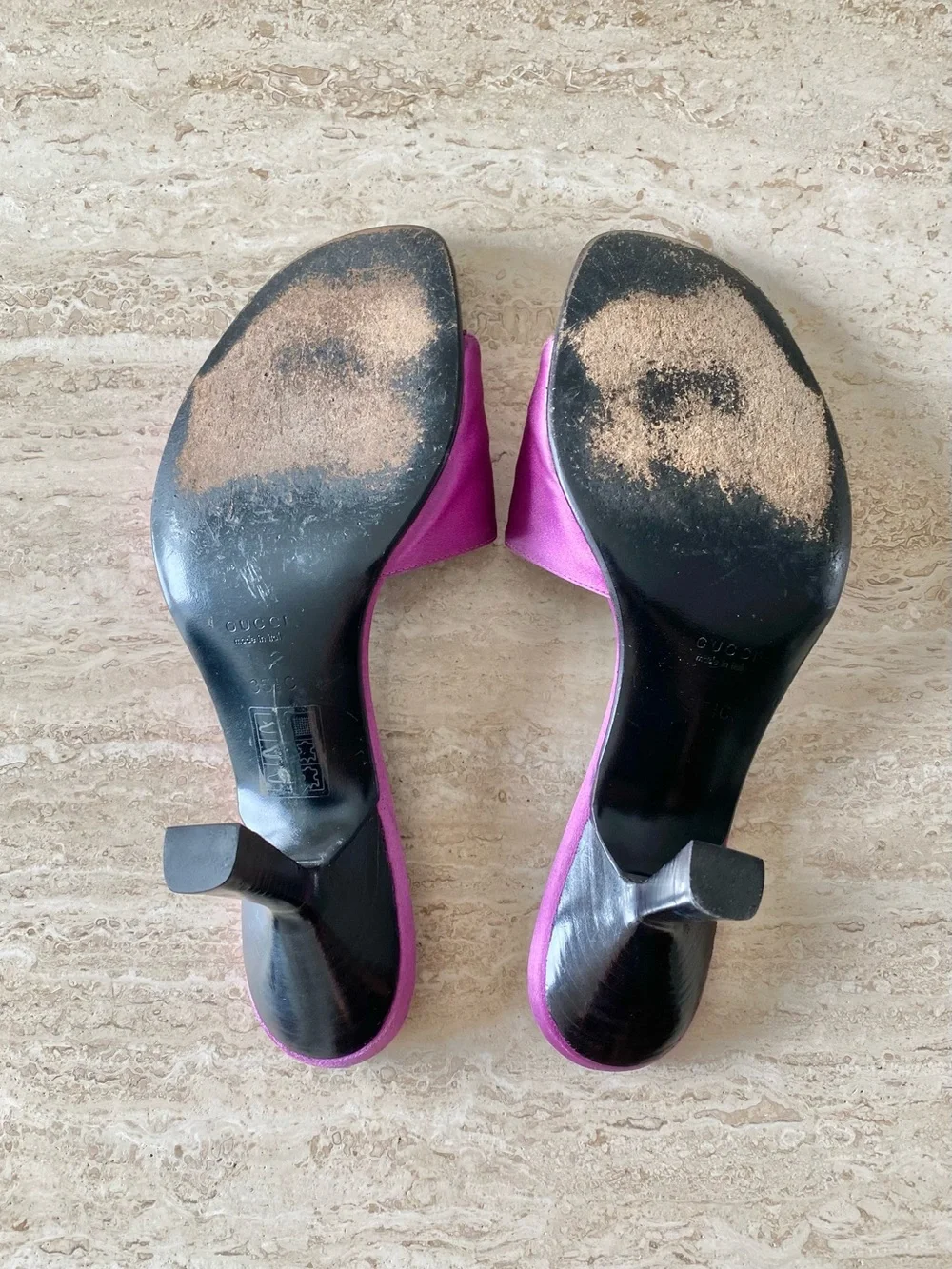 Vintage Gucci Tom Ford-era Satin Mule Sandal Heels - Picture 11 of 13